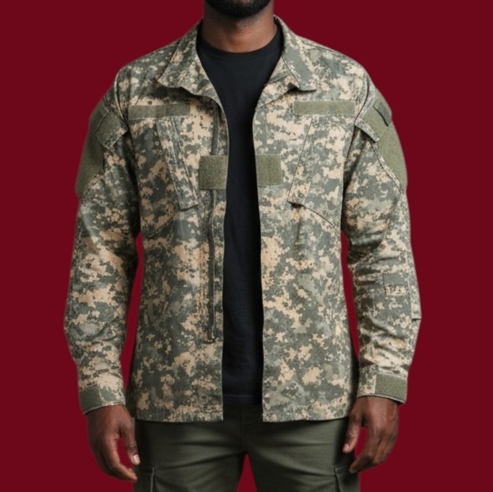 GENUINE MILITARY Digital Uniform Camouflage Zipper Velcro Unisex Grunge Jacket